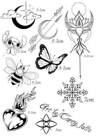 Linework 3 Flash Tattoo Design Sheet Corey