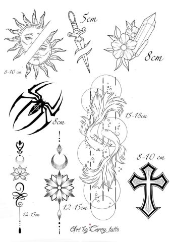 Linework 4 Flash Tattoo Design Sheet Corey