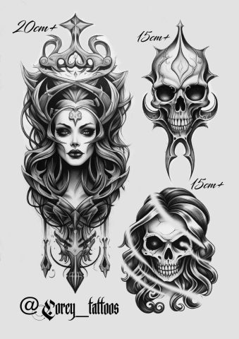 Linework 8 Flash Tattoo Design Sheet Corey