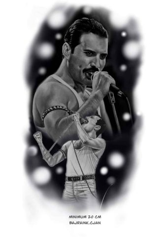 a tattoo ofRealism 4 Flash Tattoo Design Sheet CJ a man singing into a microphone