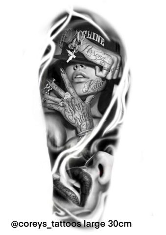 Realism 4 Flash Tattoo Design Sheet Corey