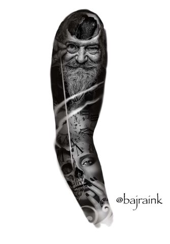 Realism Flash Tattoo Design Sheet Sunny