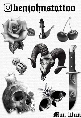 Realism Flash Tattoo Design Sheet Ben