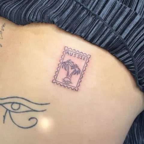 Small Aussie Back Tattoo