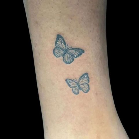 Small Butterfly Ankle Tattoo