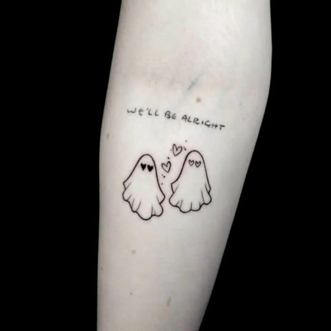 Small Ghost Forearm Tattoo