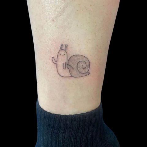 Small Snail Ankle Tattoo