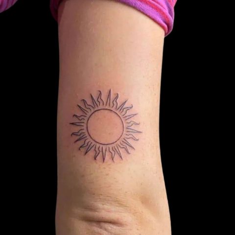 Small Sun Arm Tattoo