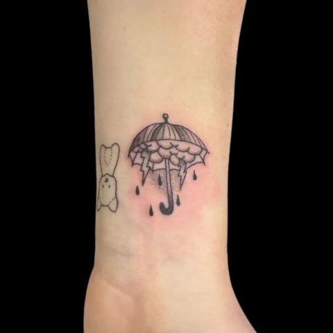 Small Umbrella Forearm Tattoo