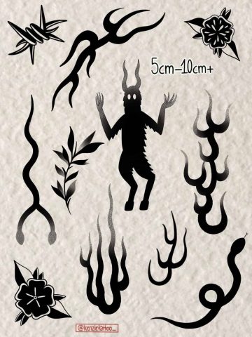 blackwork flash tattoo design sheet Mckenzie