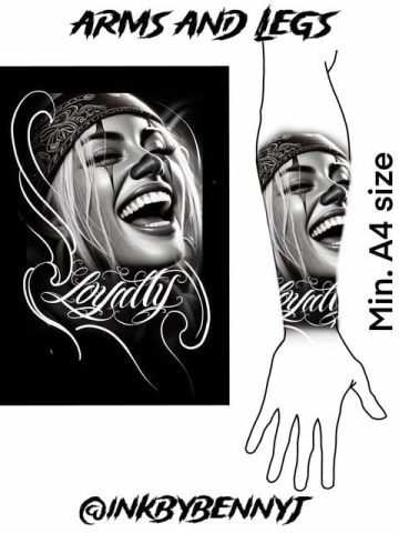 Chicano flash tattoo design sheet Ben