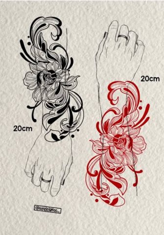 flower flash tattoo design sheet Kenzie