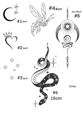 Linework 13 Flash Tattoo Design Sheet Corey