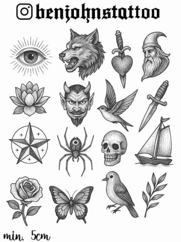 lifework tattoo design flash sheet Ben
