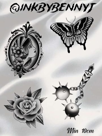 trad flash tattoo design sheet ben