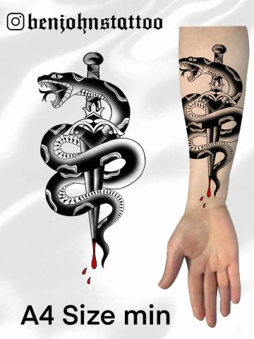traditional Flash Tattoo Design Sheet Ben
