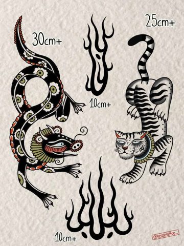 traditional flash tattoo design Kenzie