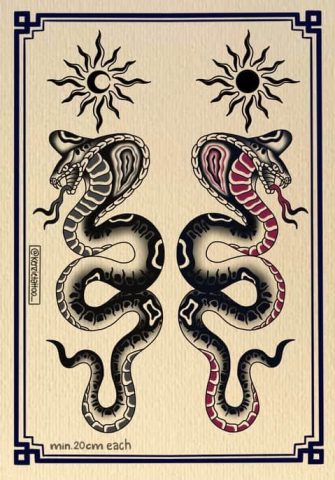 traditional flash tattoo design sheet Kenzie