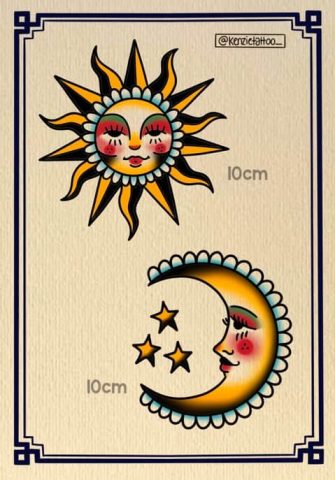 traditional flash tattoo design sheet Kenzie