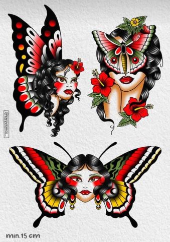 traditional tattoo design flash sheet Kenzie